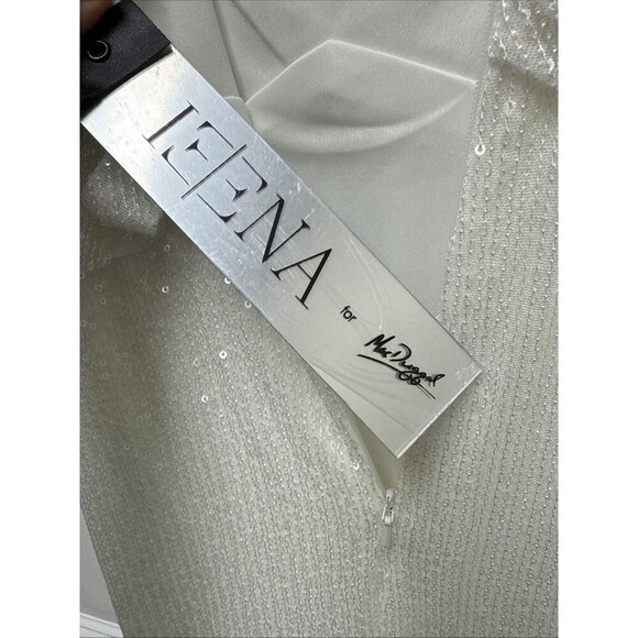 Mac Duggal Size 4 White 26598 V-Neck Sequin Wrap Waist Maxi Gown Wedding Bridal - Picture 12 of 12